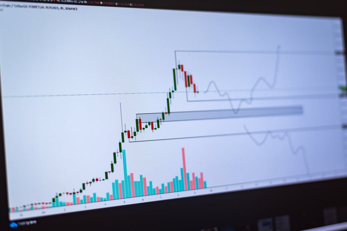 A declining market chart showing capital losses