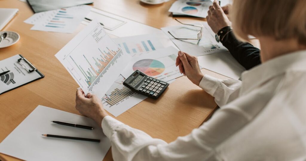 asset manager reviewing a client performance report