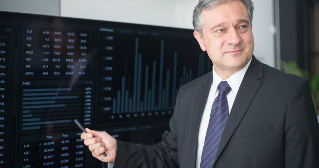 Advisor reviewing a portfolio